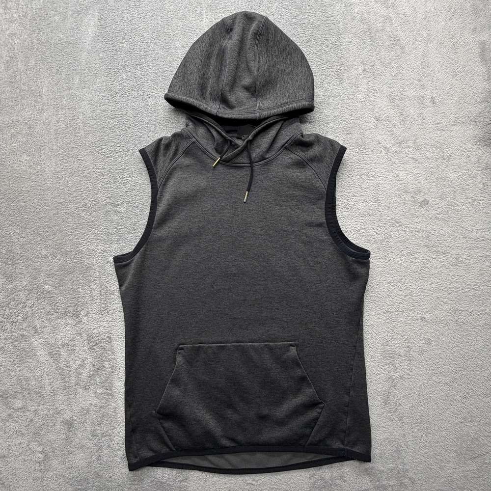 Zella Hoodie Vest Womens Medium Gray Fleece Sleeveless Pullover Training Top‎